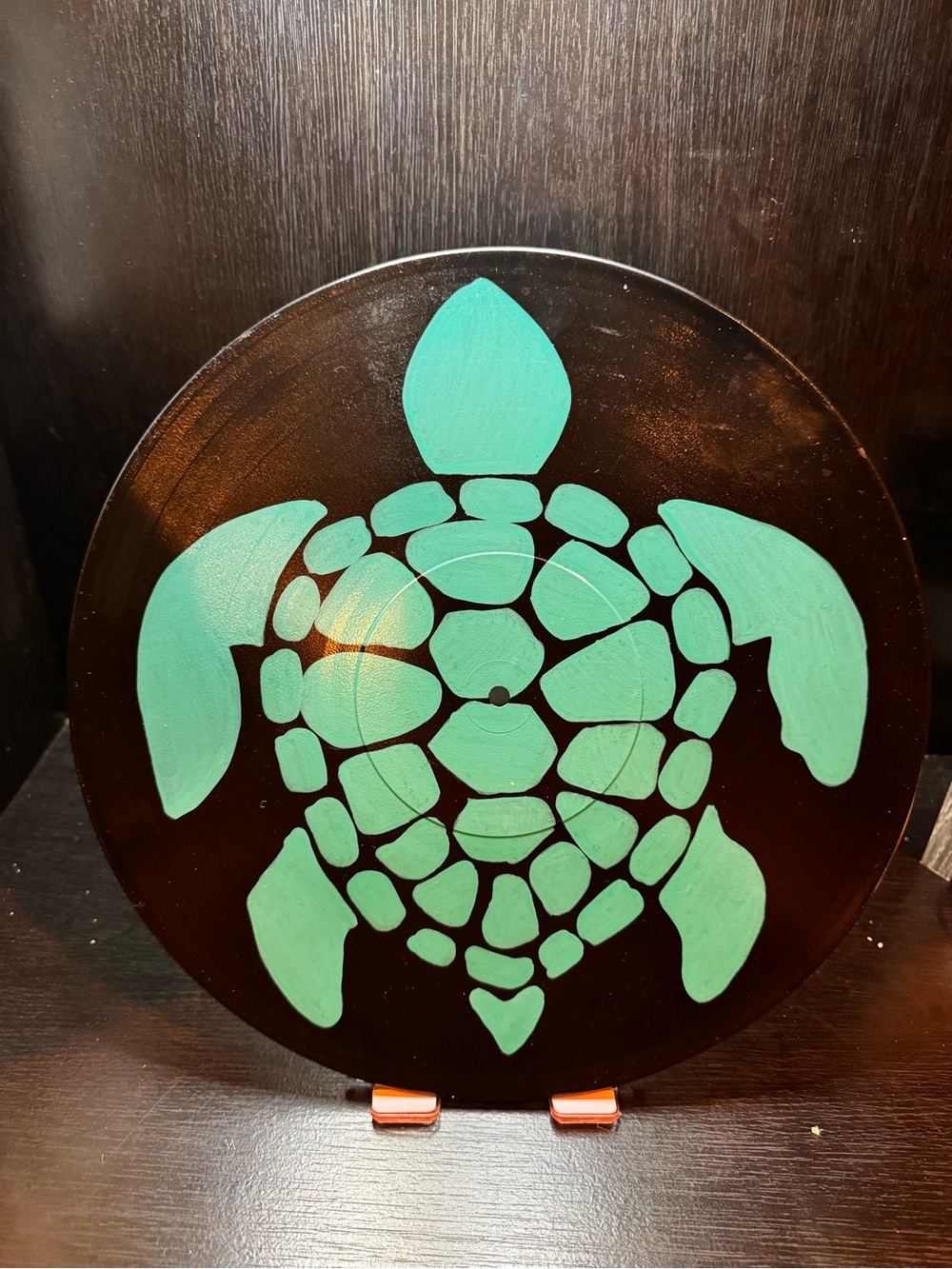 Sea Turtle Vinyl Wall Upcycled Art